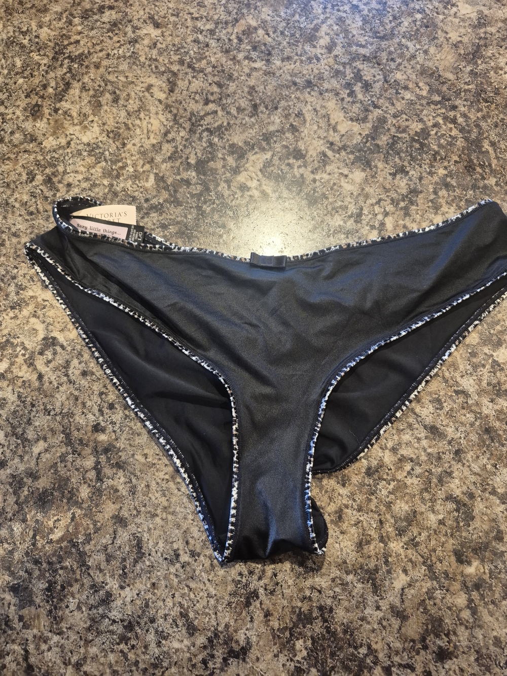 Victoria's Secret Black Bikini Panty with Contrast Trim